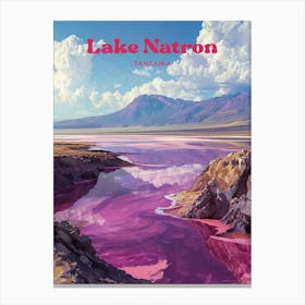 Lake Natron Red Lake Africa Travel Illustration Canvas Print