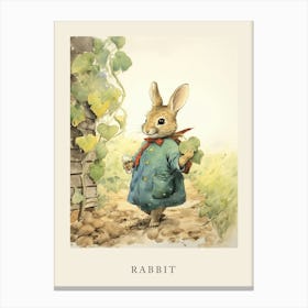 Beatrix Potter Inspired  Animal Watercolour Rabbit 4 Canvas Print