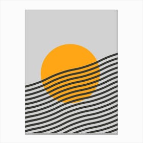 Sunset In The Waves Canvas Print