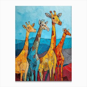 Geometric Impasto Giraffe Canvas Print