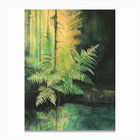 Ribbon Fern Painting 2 Canvas Print