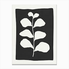 Minimalist white Leaf 01 Canvas Print