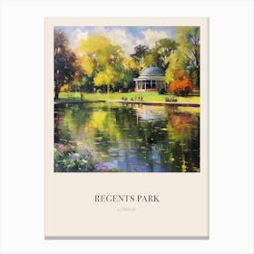 Regents Park London 3 Vintage Cezanne Inspired Poster Canvas Print