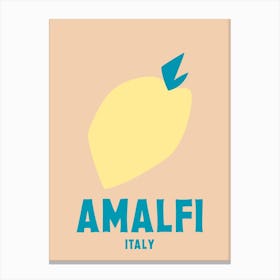 Amalfi, Italy, Graphic Style Poster 2 Canvas Print