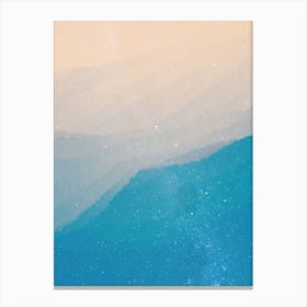 Minimal art abstract watercolor painting of evening blue sky Canvas Print