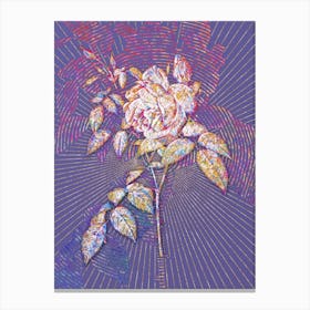 Geometric Fragrant Rosebush Mosaic Botanical Art on Veri Peri n.0336 Canvas Print
