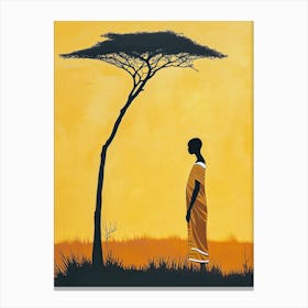 The African Woman; A Boho Stencil Canvas Print