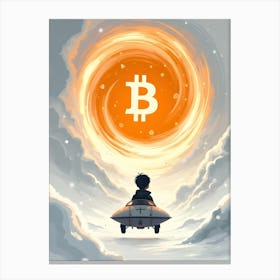 Bitcoin In Space 13 Canvas Print