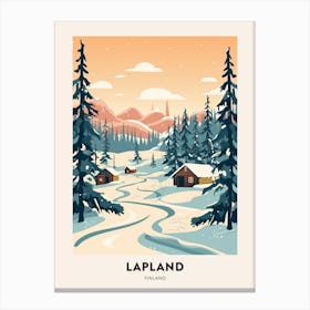 Vintage Winter Travel Poster Lapland Finland 1 Canvas Print