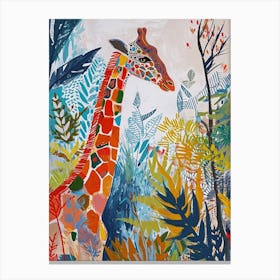 Giraffe Geometric Pattern 2 Canvas Print