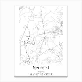 Neerpelt,Belgium Minimalist Map Canvas Print