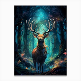 Kbgtron A Deer And The Forest Colorful Lights In The Style Of F Cf4cae33 8c2d 48b1 86dc 4cbf35ff689e Canvas Print
