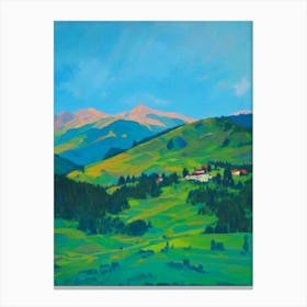 Tatra National Park Poland Blue Oil Painting 1  Canvas Print
