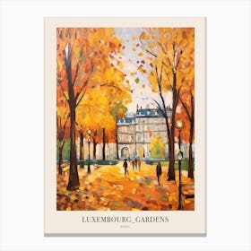 Autumn City Park Painting Luxembourg Gardens Paris Poster Canvas Print