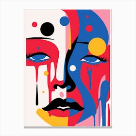 Block Colour Abstract Face 3 Canvas Print