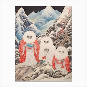 Zao Onsen Snow Monsters, Japan Vintage Travel Art 3 Canvas Print