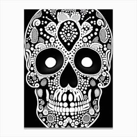 Skull With Pop Art Influences 3 Doodle Canvas Print