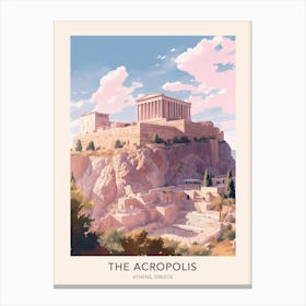 The Acropolis Athens Greece 2 Travel Poster Canvas Print