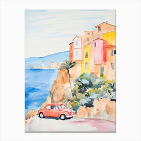 Watercolor Italian Coast 2 Canvas Print