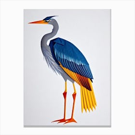 Great Blue Heron Origami Bird Canvas Print