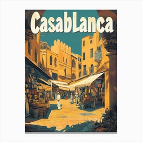 Aihrgdesign A Classic 1960s Travel Poster For Casablanca 2 Canvas Print