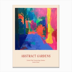Colourful Gardens Central Park Conservatory Gardens Usa 4 Red Poster Canvas Print