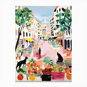 The Food Market In Malaga 3 Illustration Canvas Print