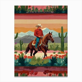 Cowboy In The Desert 4 Canvas Print