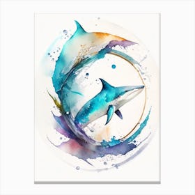 Soupfin Shark 2 Watercolour Canvas Print