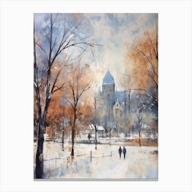 Winter City Park Painting Queens Park Toronto Canada 3 Canvas Print