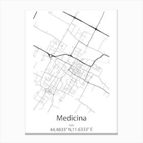 Medicina,Italy Minimalist Map Canvas Print