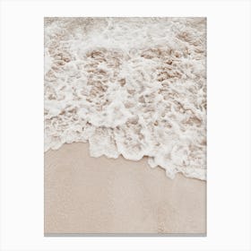 Beige Beach Waves Canvas Print