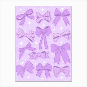 Purple Bows Canvas Print
