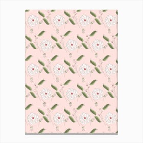 Pink Floral Pattern Canvas Print