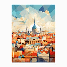 Budapest, Hungary, Geometric Illustration 2 Canvas Print