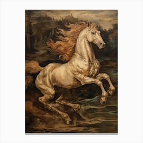 A Horse Painting In The Style Of Fresco Painting 3 Canvas Print