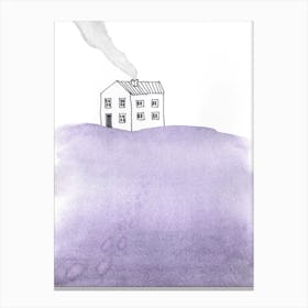 House Winter calm watercolor Canvas Print