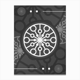 Geometric Glyph Array in White and Gray n.0053 Canvas Print