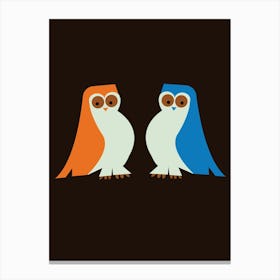 Two Vintage Owls Canvas Print