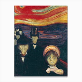 Anxiety, Edward Munch Canvas Print