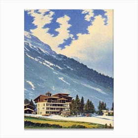 Las Leñas, Argentina Ski Resort Vintage Landscape 1 Skiing Poster Canvas Print