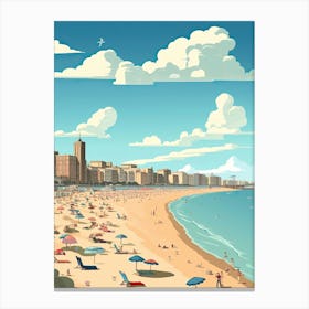 Brighton Beach, England, Flat Illustration 3 Canvas Print