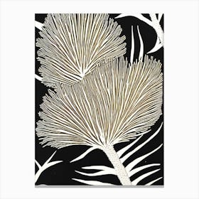 Acropora Papillare Linocut Canvas Print