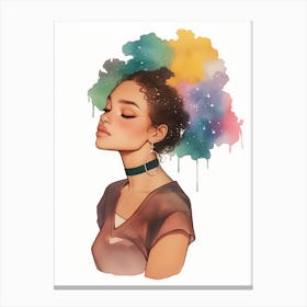 Rainbow Afro Girl Canvas Print