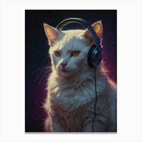 Cat Listening To Music 2 Canvas Print