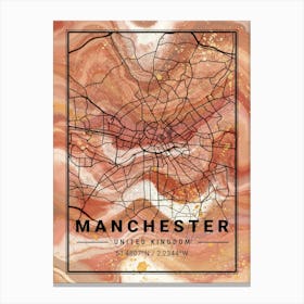 Manchester Map Canvas Print