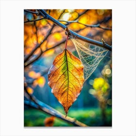 Fading Beauty Photograph A Wilting Autumn Leaf Canvas Print
