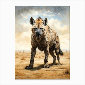 Hyena Chalk Style Canvas Print