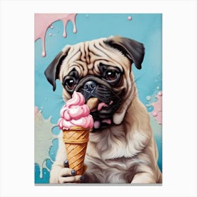 Pug Ice Cream 1 Canvas Print