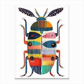 Colourful Insect Illustration June Bug 5 Canvas Print